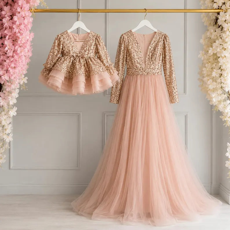 Blush Pink Floral Embroidered Couture